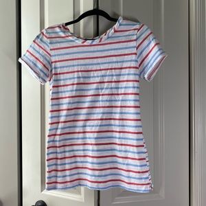 US2/UK6 Striped, Small chest area stain.